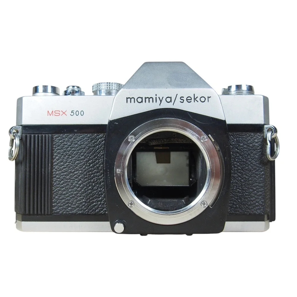 Mamiya  Sekor MSX500 35mm Film Camera SLR Silver Black Shutter and Winder Tested